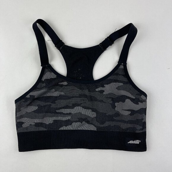 Avia Sport Bra Womens Gray Camo Pull On One Piece - Picture 1 of 6